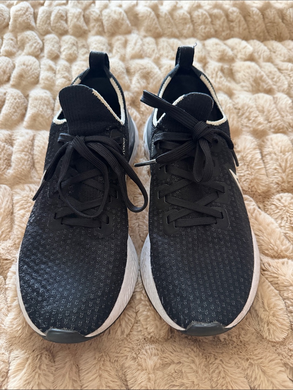 Nike Black and White Knit Running Sneakers